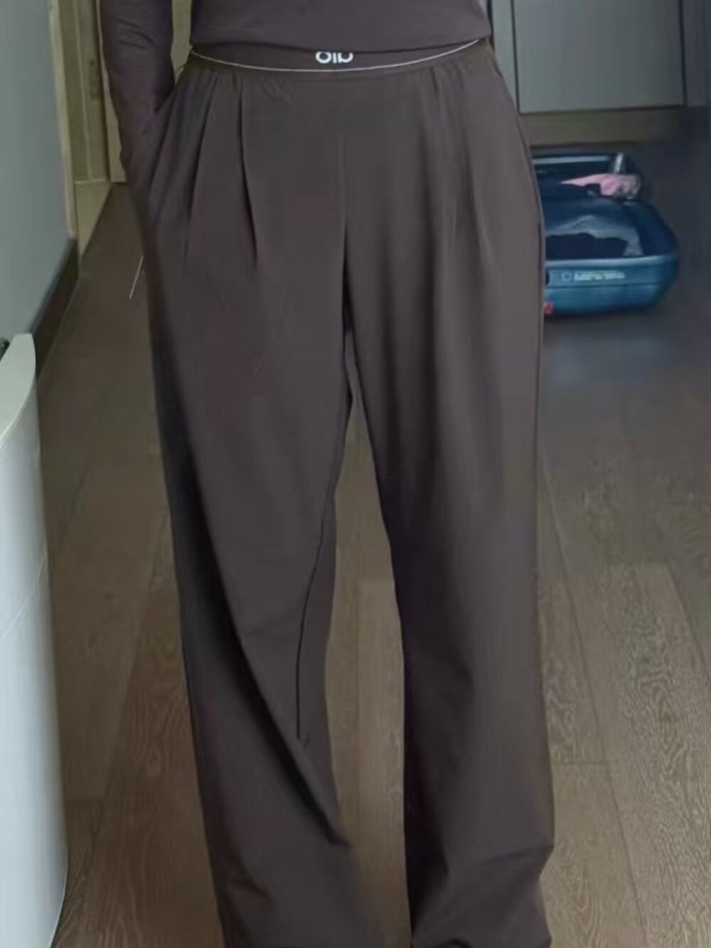 Coffee Brown🌷ALO Yoga Suit Up Wide Leg Trouser🏹Clean Girl Style,Timeless